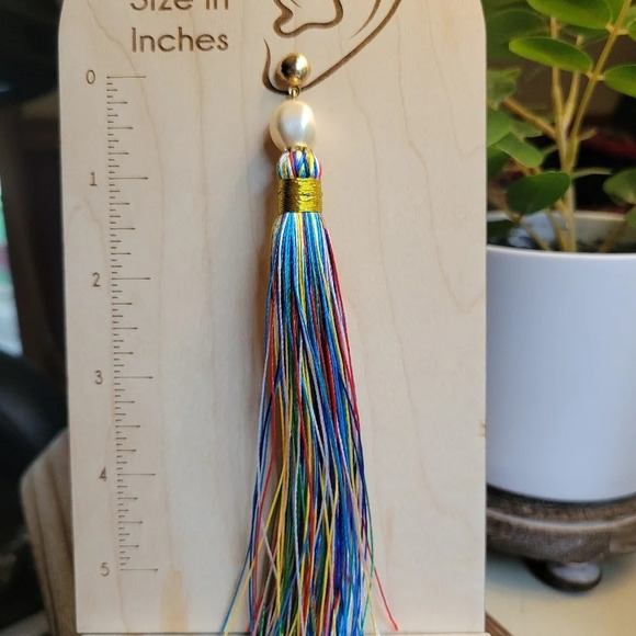 LONG FESTIVAL TASSEL EARRINGS - Picture 4 of 8